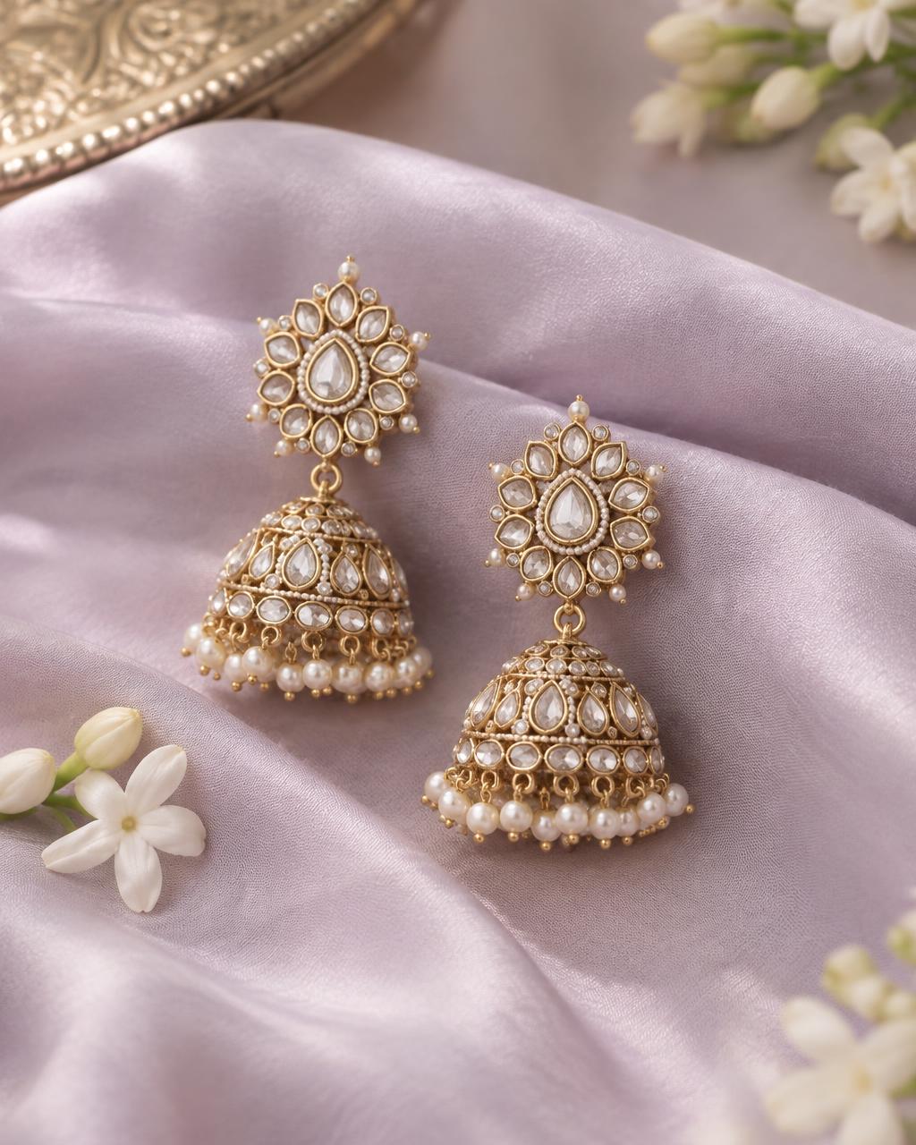 Kundan Jhumkas