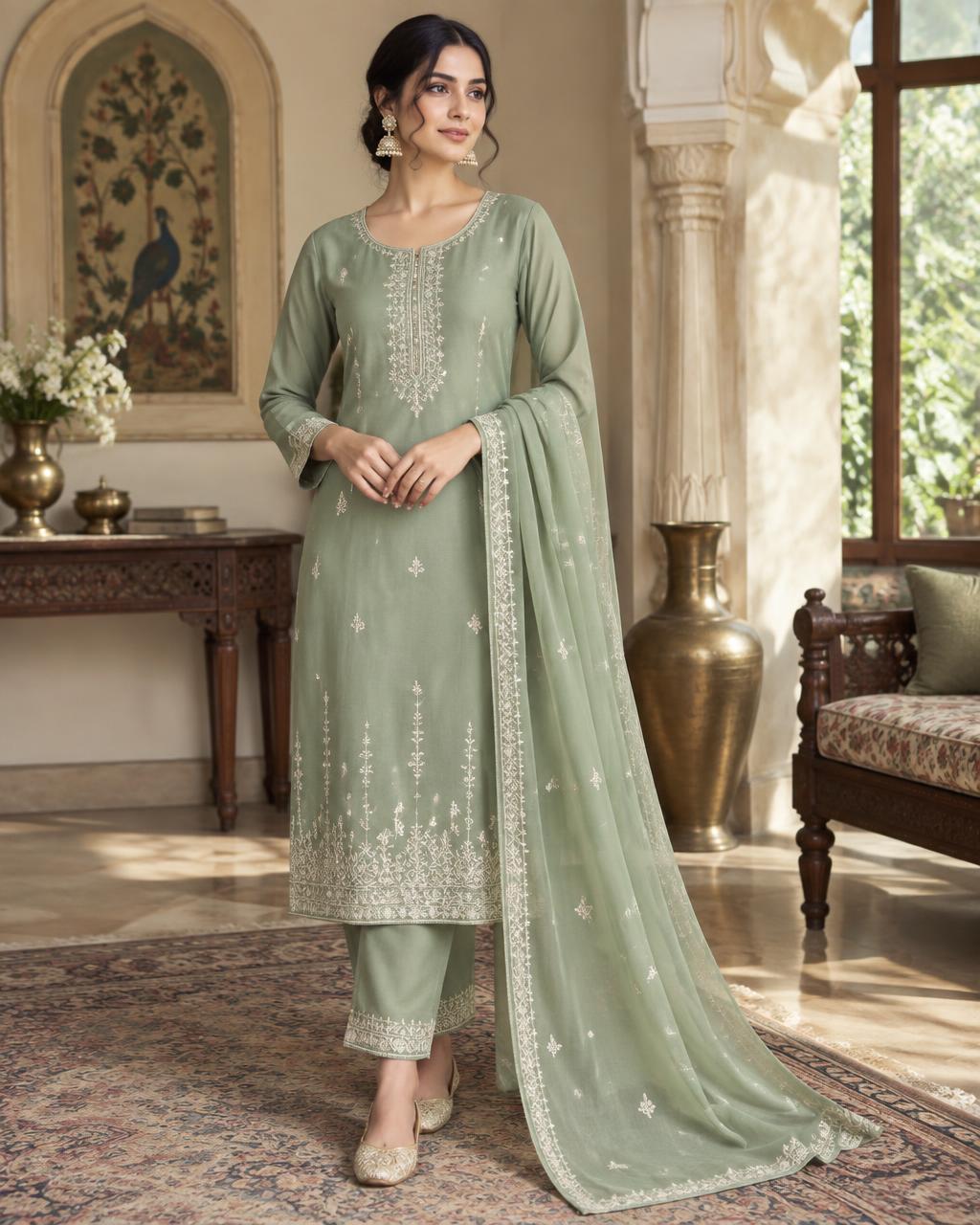 Sage Punjabi Suit